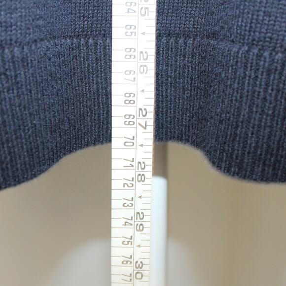 Talbots Womens Button Shoulder Sweater Tunic Length Side vents Navy Blue Size L - Picture 8 of 9